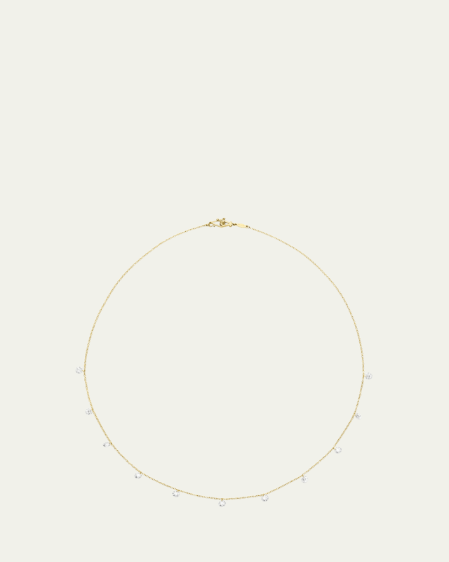 18k Floating 11-Diamond Necklace